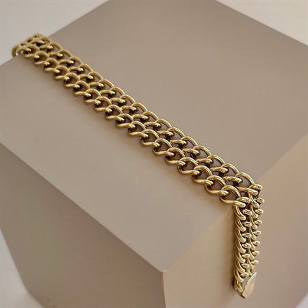 Armbånd i 8 karat guld med dobbelt kæde**